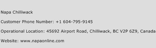 Napa Chilliwack Phone Number Customer Service