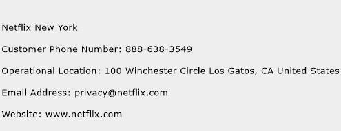 Netflix New York Phone Number Customer Service