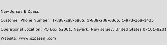 New Jersey E Zpass Phone Number Customer Service
