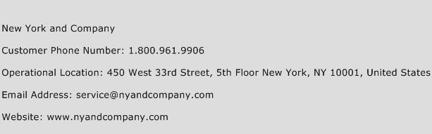 New York and Company Phone Number Customer Service