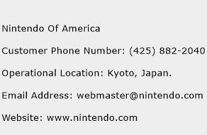 Nintendo Of America Phone Number Customer Service