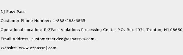 Nj Easy Pass Phone Number Customer Service