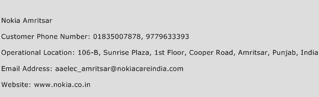 Nokia Amritsar Phone Number Customer Service