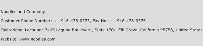 Noodles and Company Phone Number Customer Service