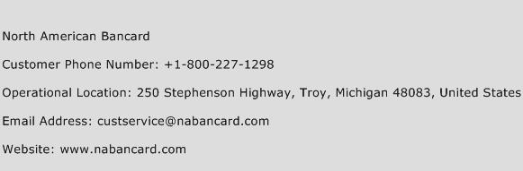 North American Bancard Phone Number Customer Service