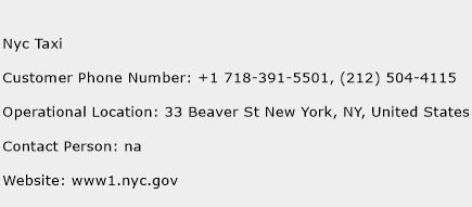 Nyc Taxi Phone Number Customer Service