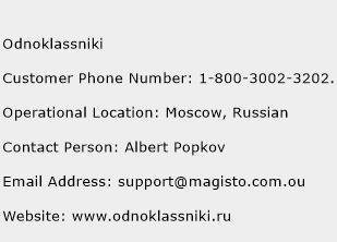 Odnoklassniki Phone Number Customer Service