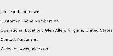 Old Dominion Power Phone Number Customer Service