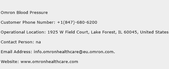 Omron Blood Pressure Phone Number Customer Service