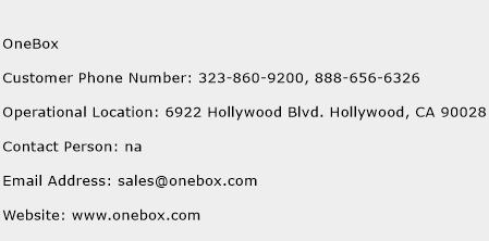 OneBox Phone Number Customer Service