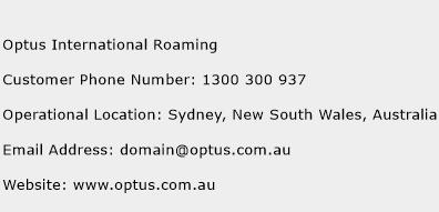 Optus International Roaming Phone Number Customer Service