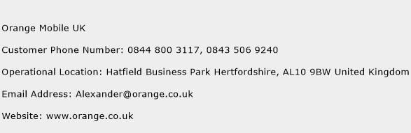 Orange Mobile UK Phone Number Customer Service