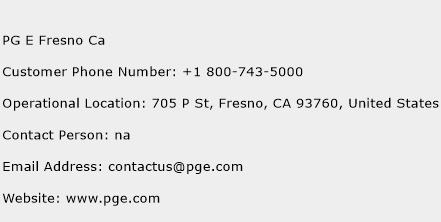 PG E Fresno Ca Phone Number Customer Service