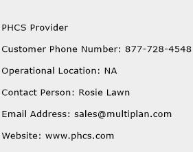 PHCS Provider Phone Number Customer Service