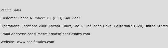 Pacific Sales Phone Number Customer Service
