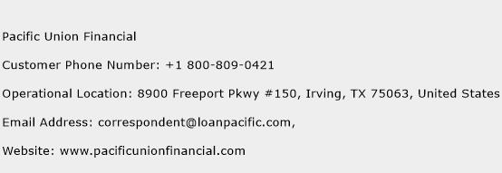 Pacific Union Financial Phone Number Customer Service