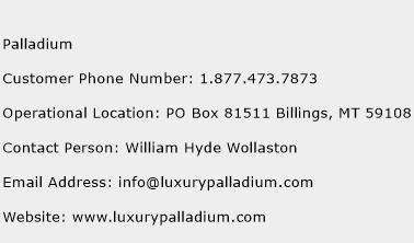 Palladium Phone Number Customer Service