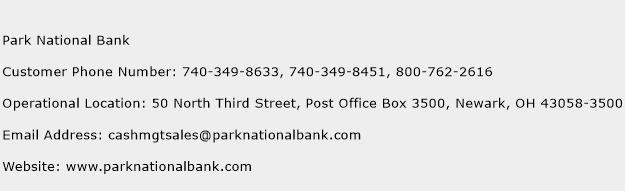 Park National Bank Phone Number Customer Service