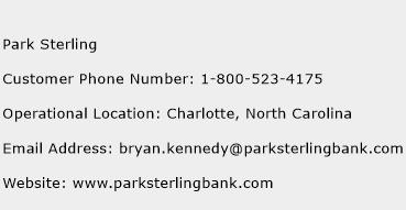 Park Sterling Phone Number Customer Service