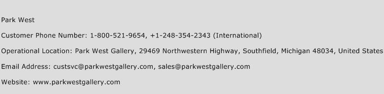 Park West Phone Number Customer Service