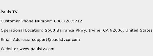 Pauls TV Phone Number Customer Service