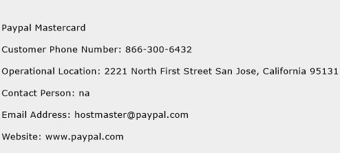 Paypal Mastercard Phone Number Customer Service
