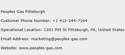 Peoples Gas Pittsburgh Phone Number Customer Service