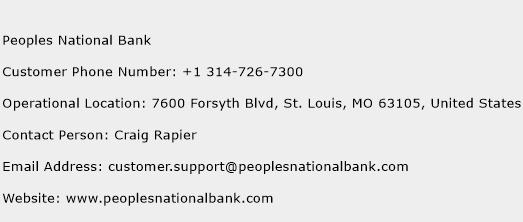 Peoples National Bank Phone Number Customer Service