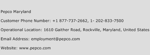 Pepco Maryland Phone Number Customer Service