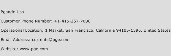 Pgande USA Phone Number Customer Service
