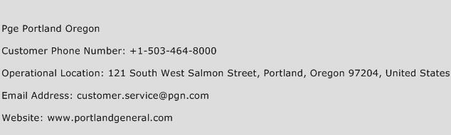 Pge Portland Oregon Phone Number Customer Service