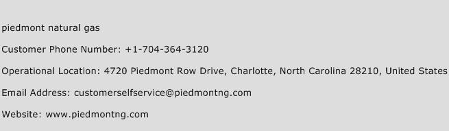 Piedmont Natural Gas Phone Number Customer Service