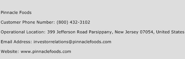 Pinnacle Foods Phone Number Customer Service