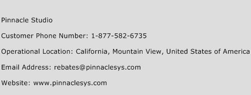 Pinnacle Studio Phone Number Customer Service