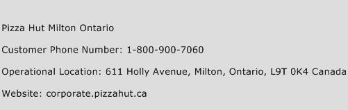 Pizza Hut Milton Ontario Phone Number Customer Service