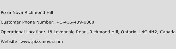 Pizza Nova Richmond Hill Phone Number Customer Service