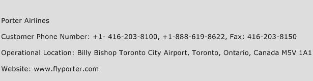 Porter Airlines Phone Number Customer Service