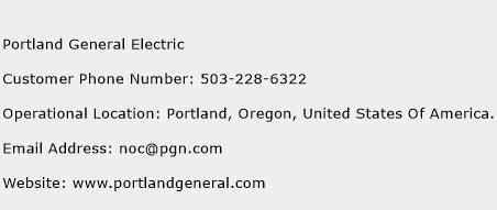 Portland General Electric Phone Number Customer Service