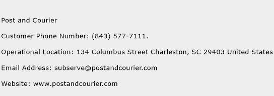 Post and Courier Phone Number Customer Service