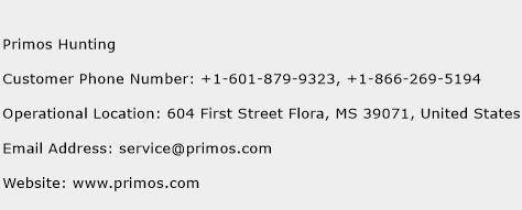 Primos Hunting Phone Number Customer Service
