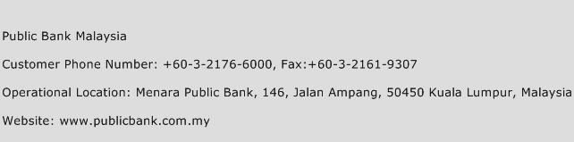 Public Bank Malaysia Phone Number Customer Service
