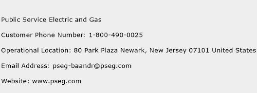 Public Service Electric and Gas Phone Number Customer Service