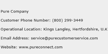 Pure Company Phone Number Customer Service