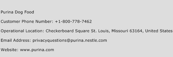 Purina Dog Food Phone Number Customer Service