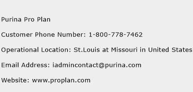 Purina Pro Plan Phone Number Customer Service