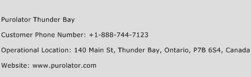 Purolator Thunder Bay Phone Number Customer Service