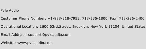 Pyle Audio Phone Number Customer Service