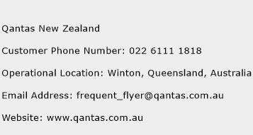 Qantas New Zealand Phone Number Customer Service
