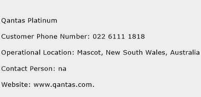 Qantas Platinum Phone Number Customer Service