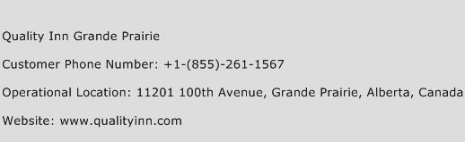 Quality Inn Grande Prairie Phone Number Customer Service